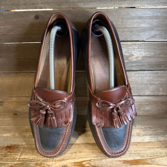 Mens Johnston & Murphy Aragon II Black Leather Tassel Shoes Loafers Size 9 M GUC main image 5